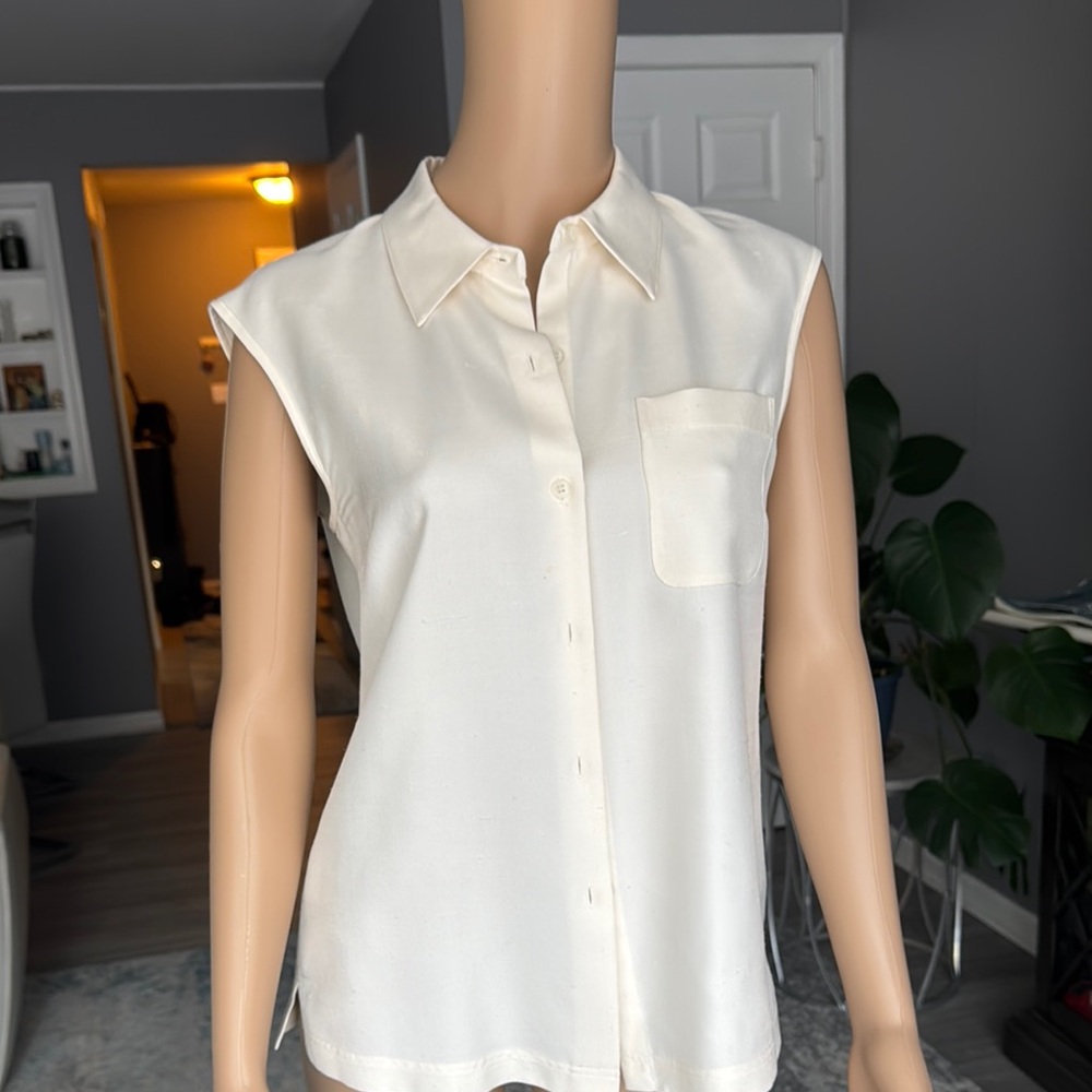 Sleeveless Cream Top